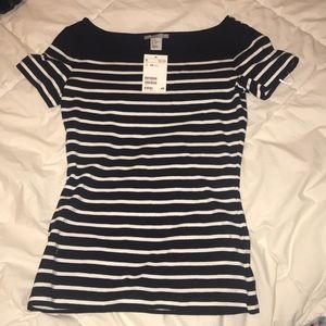 H&M Navy Striped Top